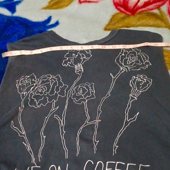 Jac Vanek Coffee and Flowers Relaxed Cotton Muscle Tee Top - Picture 3 of 6
